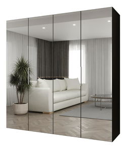 Ormar za garderobu 200 cm Mirabella 3 (crna + kašmir)