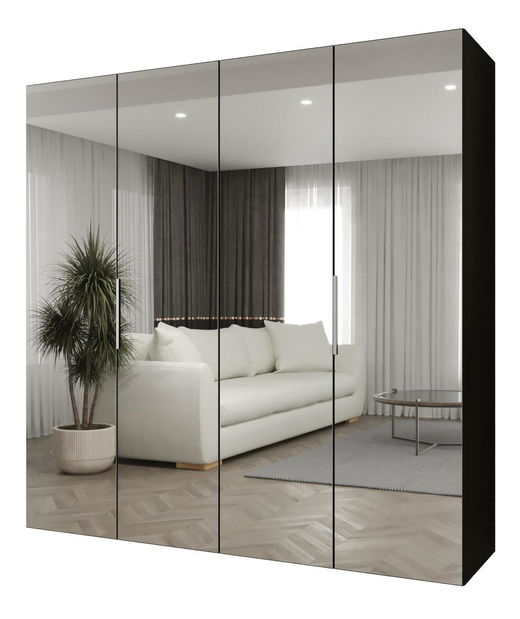 Ormar za garderobu 200 cm Mirabella 3 (crna + kašmir)