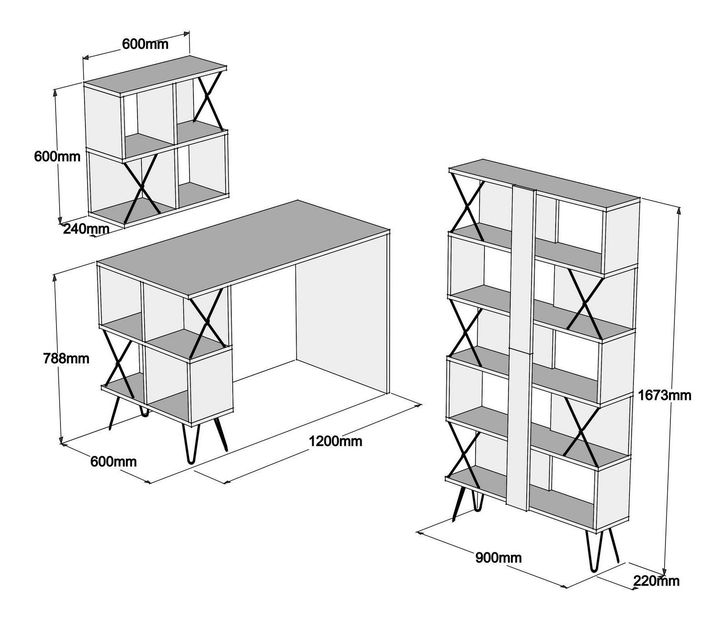 Uredski set Likime 1 (krem + crna)