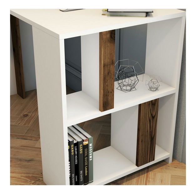 PC asztal Limba (fehér + dió)