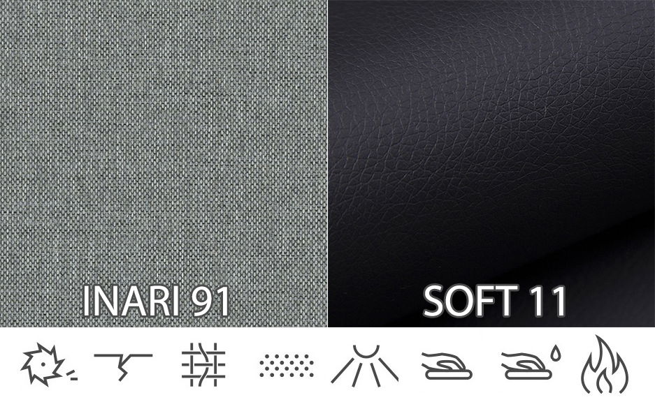 Kutna garnitura- Mayola (svijetlosiva + crna) (D)