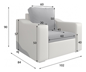 Fotel Winter (szürke + fehér)