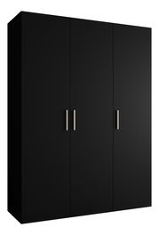 Ormar za garderobu 150 cm Borry 1 (crna + srebrna)