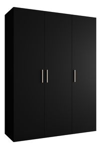 Šatníková skriňa 150 cm Borry 1 (čierna + strieborná)