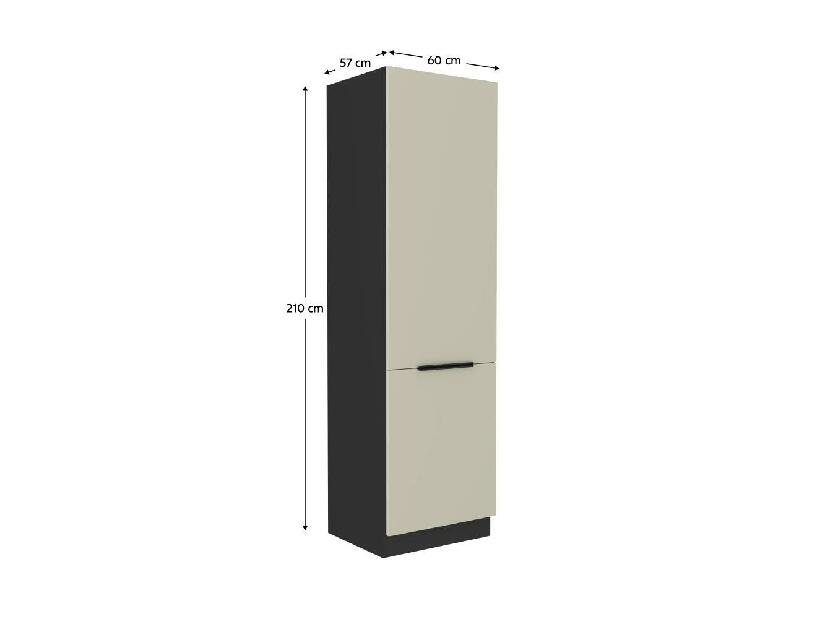 Kuchynská skrinka na vstavanú chladničku Arikona 60 LO 210 2F (kašmír + čierna) 