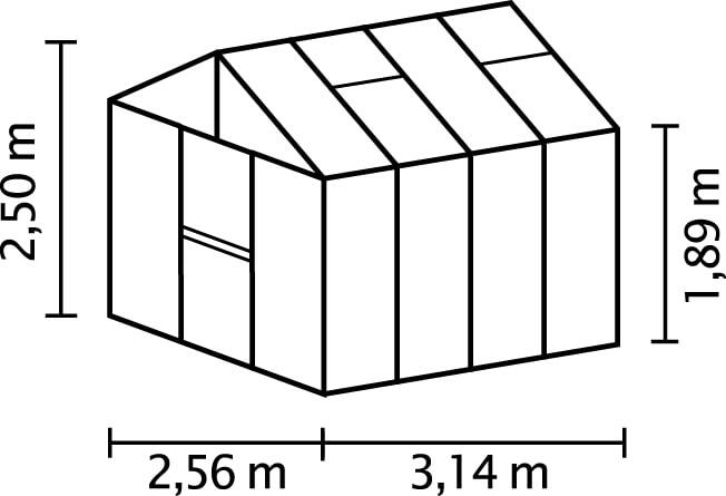 Stil clasic Greenhouse Zeus 8100 (policarbonat + sticlă securizată + negru)