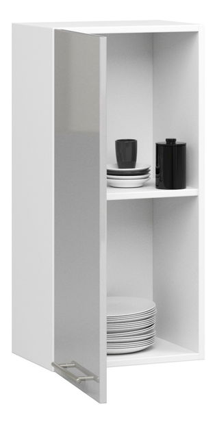 Dulap superior de bucătărie Ozara W40 H720 (alb + metalic lucios)