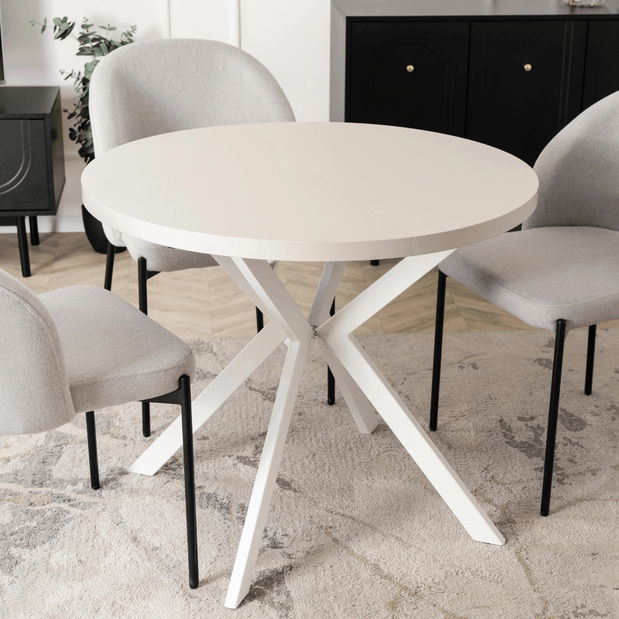 Rozkladací jedálenský stôl Localizado (kašmír + biela) (pre 4-6 osôb)