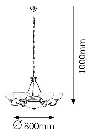 Luster Marlene 8546 (brončana + rižino kameno staklo)