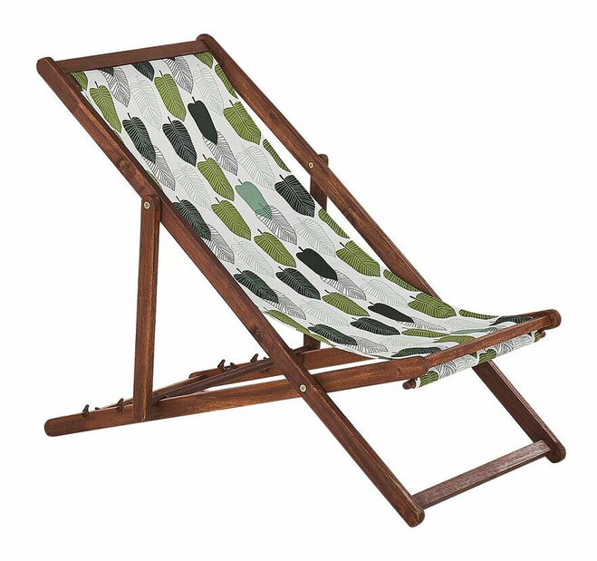 2 db-os kerti nyugágy készlet tartalék huzattal- Antio (fehér + zöld, levél minta)