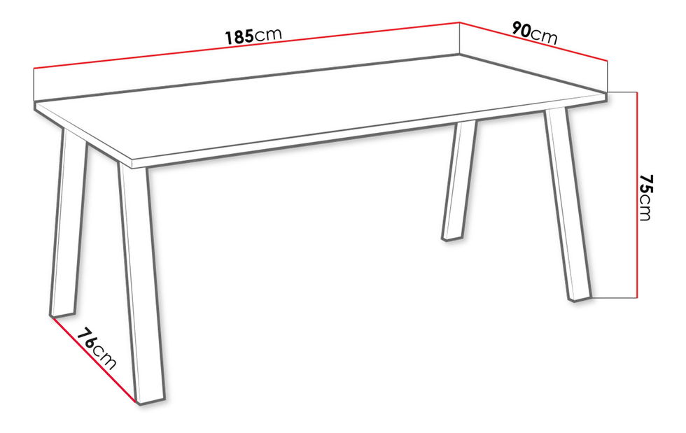 Masă sufragerie Klauda 185x90 (stejar artisan) *resigilat