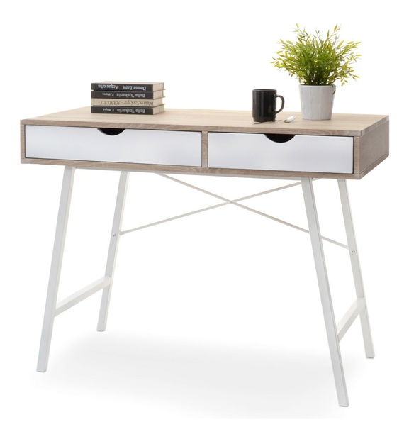 Masă PC Fallon (stejar + alb)