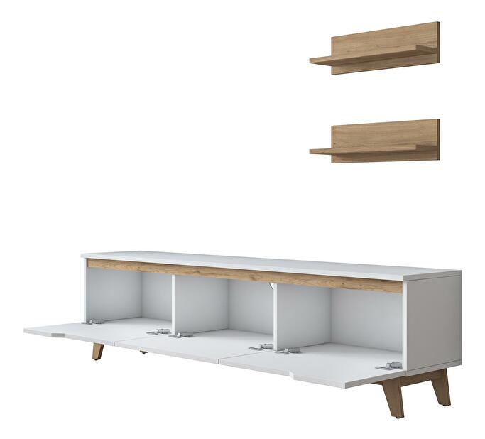 Mobilier living Mitevu 8 (alb + Nuc) 