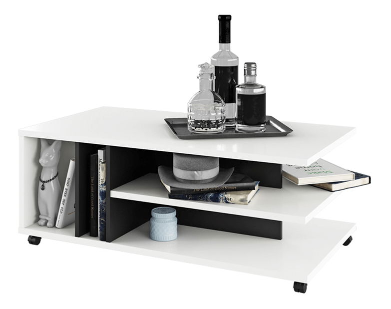 Konferenčný stolík Dastina (biela + čierna)