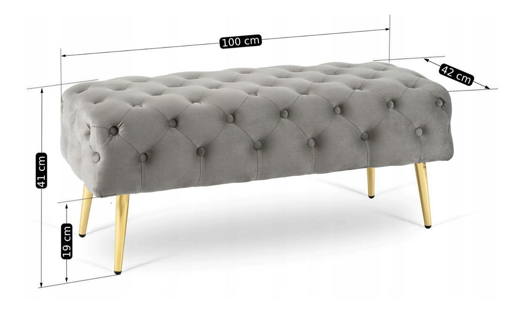 Bancă Vestiduras 2 (gri + auriu) 