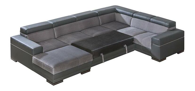 Rohová sedačka U Pyrus 4 (sivá + čierna) (L)