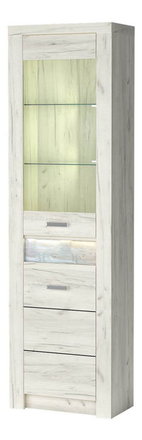 Vitrína Indie 23 (s LED osvetlením) (craft biely)