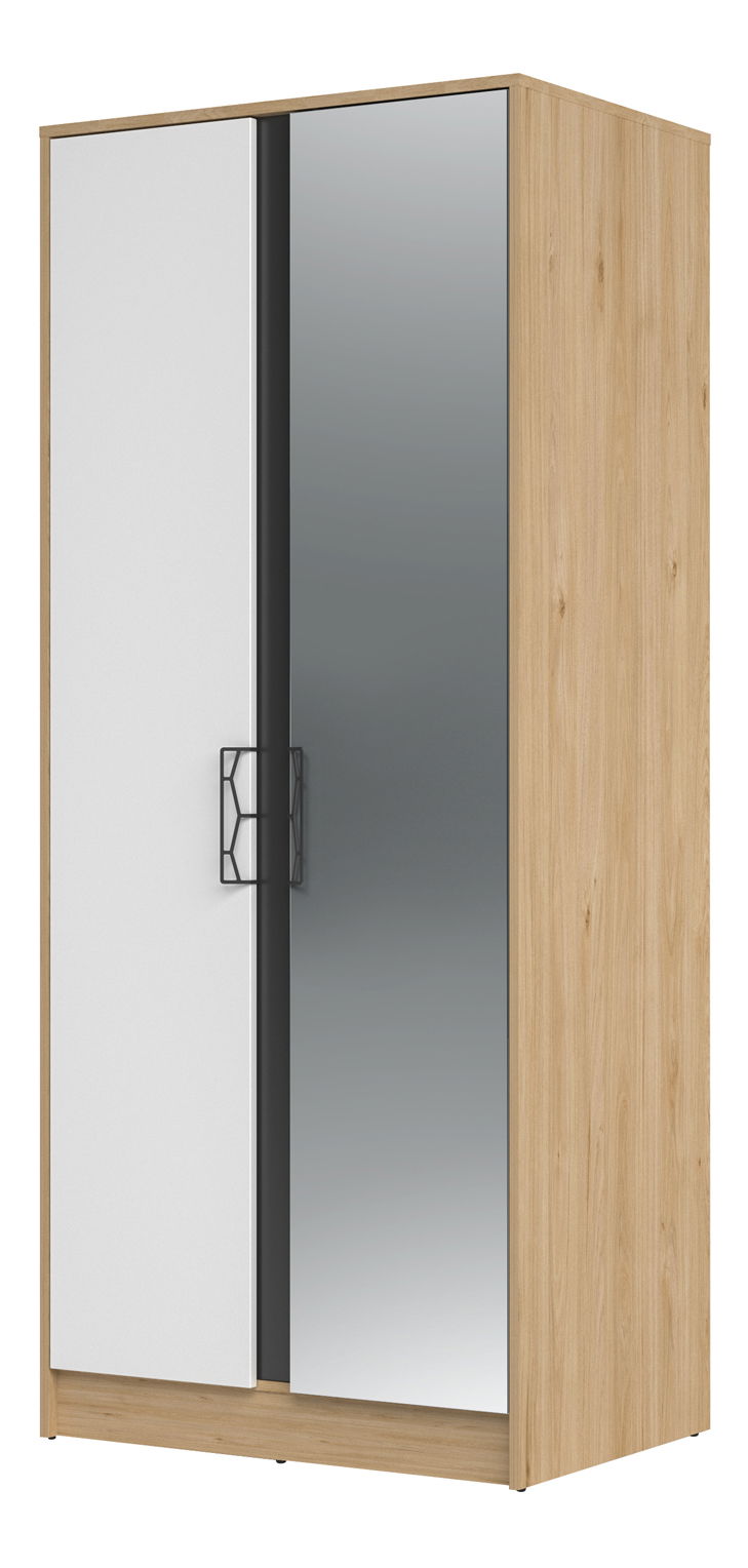 Dulap de haine Mussun 70 (nuc american jackson + alb mat + grafit mat)