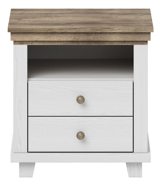 Nočný stolík Elvina S Typ 22 (biely popol + dub lefkas) *výpredaj