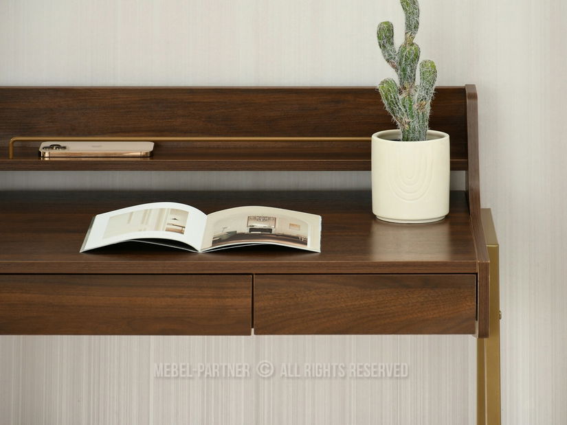 Masă PC Borge (nuc + auriu)