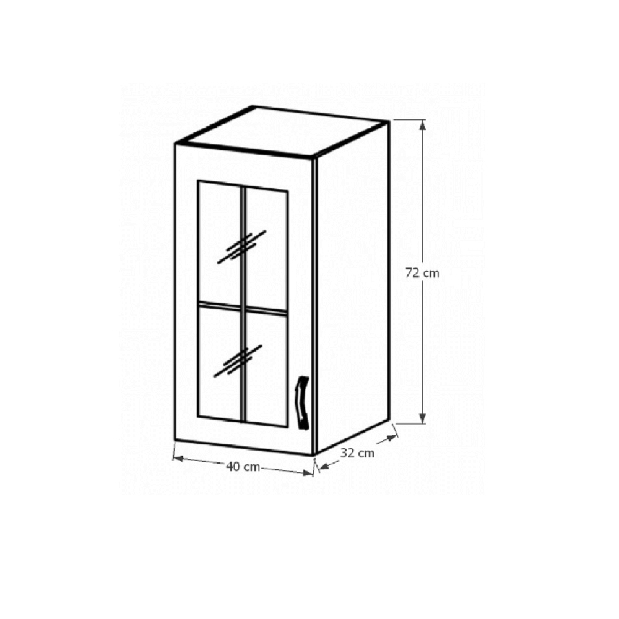 Dulap superior de bucătărie so sticlăm G40SL Sillina (sosna andersen)