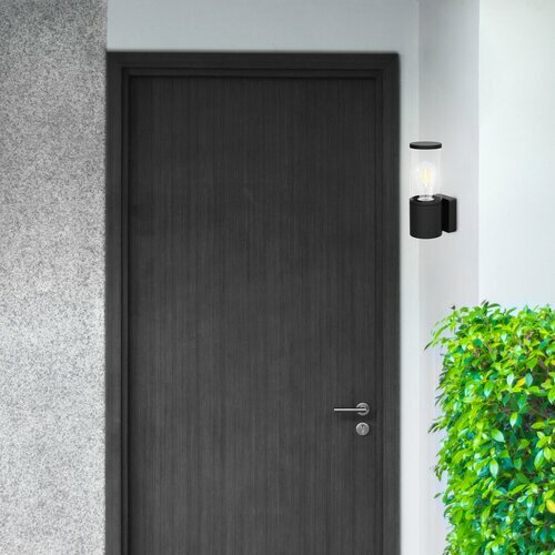 Vanjska zidna svjetiljka Wellington (prozirna + crna mat)