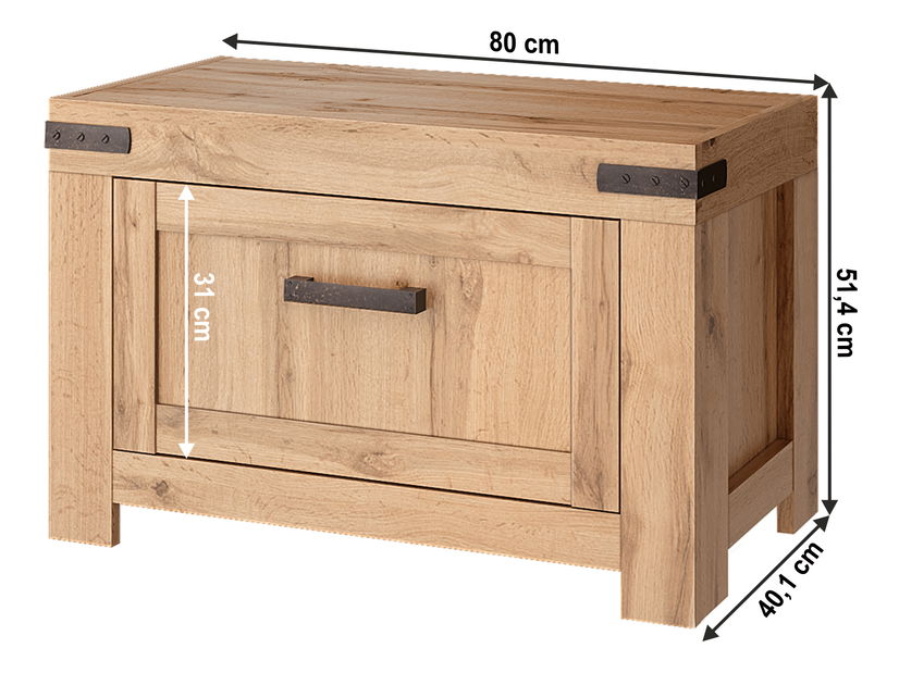 Botník (skrinka na topánky) Mateo 1k (dub wotan)