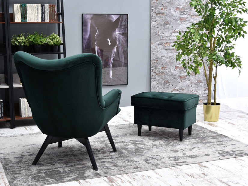 Relaxačné kreslo Florentino (tmavozelená + čierna)