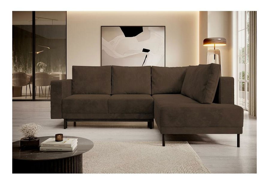 Sarokkanapé Rodriguez (J) (sötét bézs + fekete)