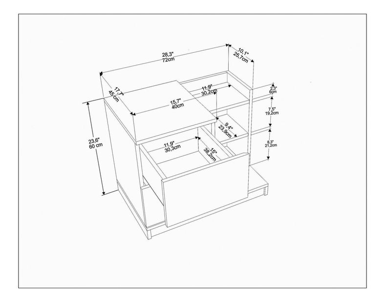 Éjjeliszekrény Rendy (fehér + tölgy) 