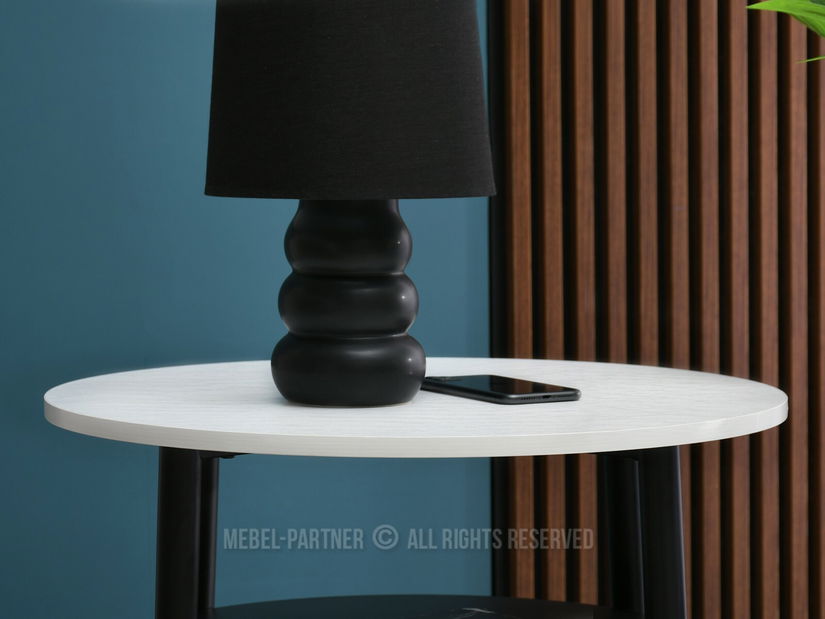 Stolić za kavu Randolf S (bijelo drvo + crna)