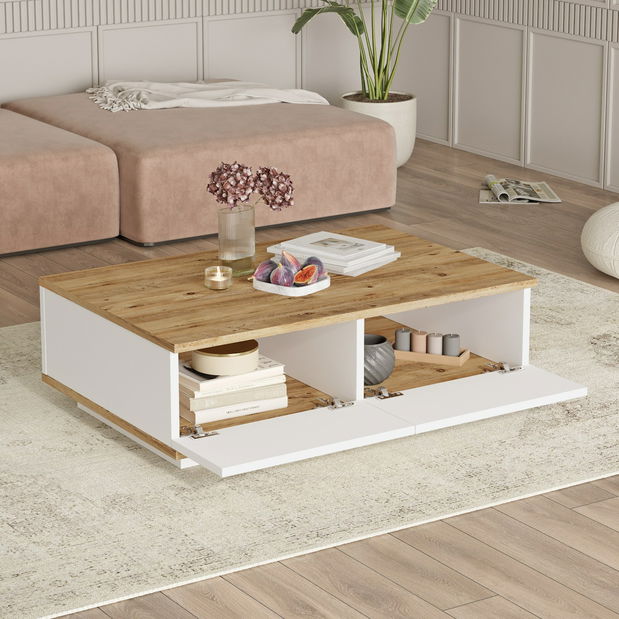 Set mobilier living Fera 19 (pin antlantic + alb)