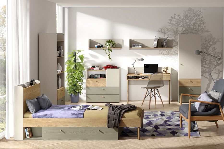 Camera pentru copii Yoda (bej deschis + stejar uleios + eucaliptus)