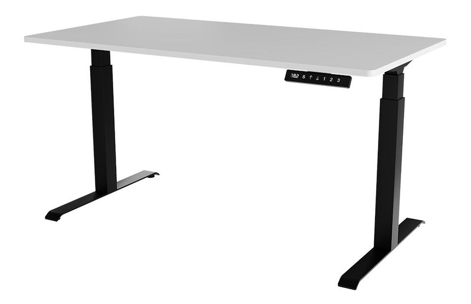 Elektromosan állítható magasságú PC asztal Fega Long 150 (fehér + fekete) 