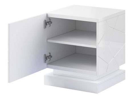 2 db-os éjjeliszekrény szett Aura (fehér + fehér fényes)