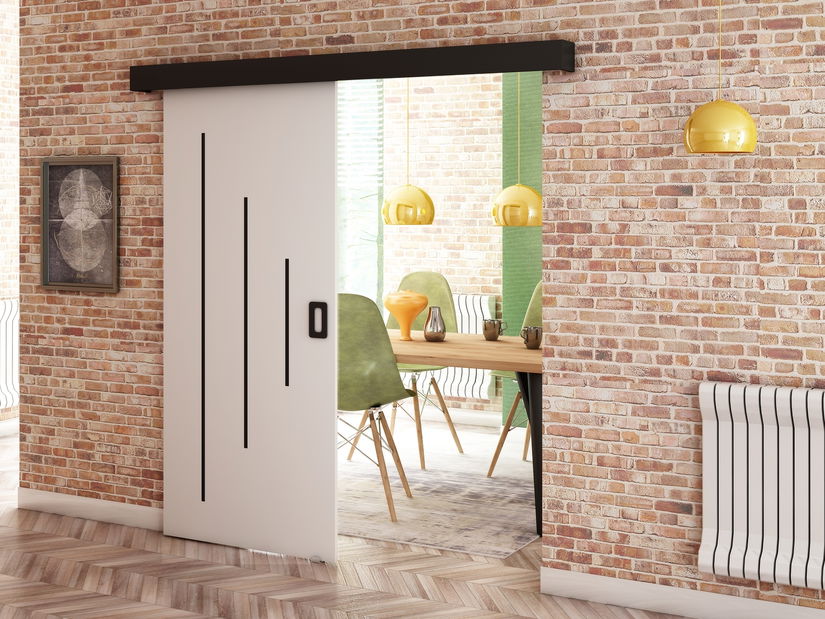 Uși culisante 90 cm Bethany Y (alb mat + negru mat)