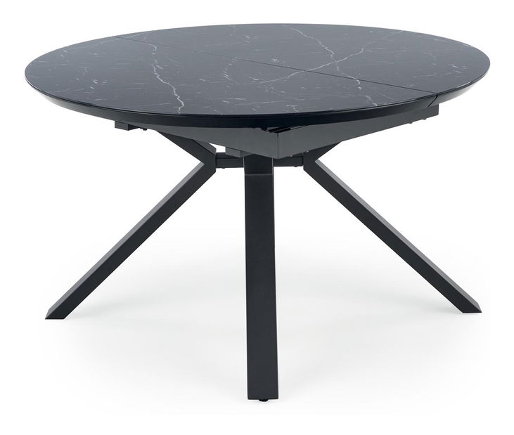 Jedálenský stôl Vengir (čierny mramor + čierna) (pre 4 až 8 osôb)