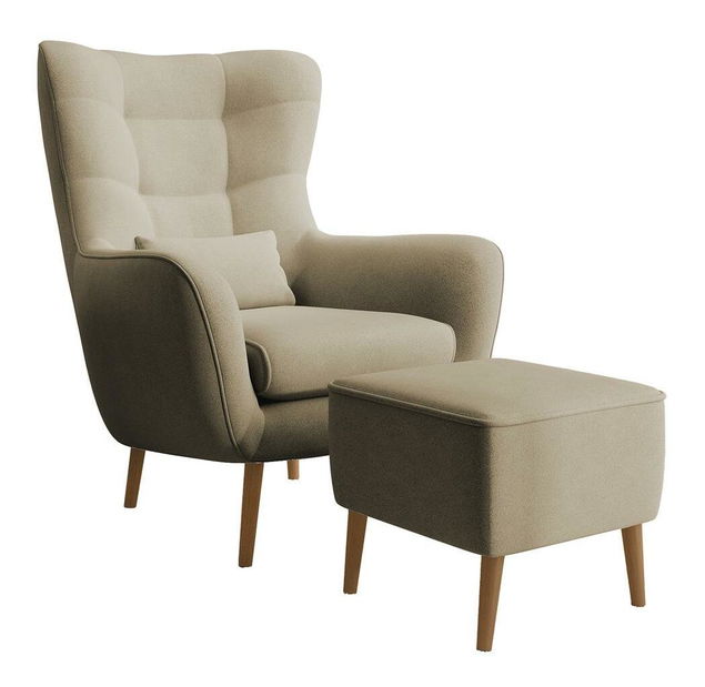 Fotel lábtartóval Veneza VZ2 (bézs + bükk)