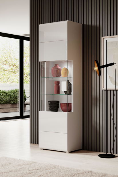 Vitrina Tamie DW05 (bijela + bijeli sjaj)