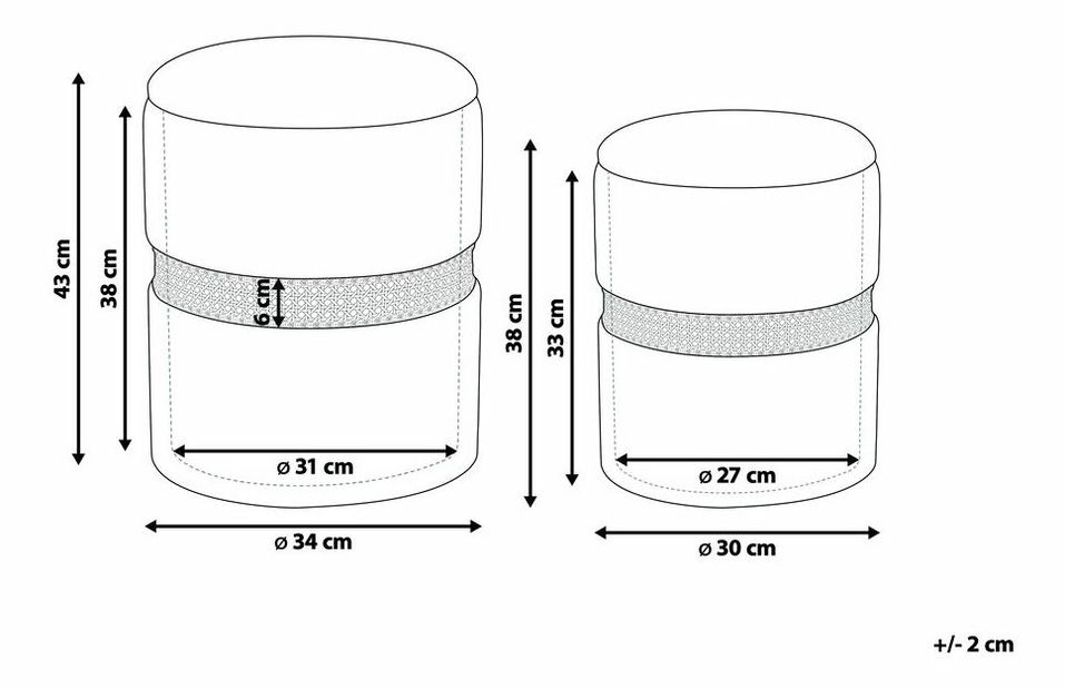 Set 2ks taburetiek Medza (béžová)