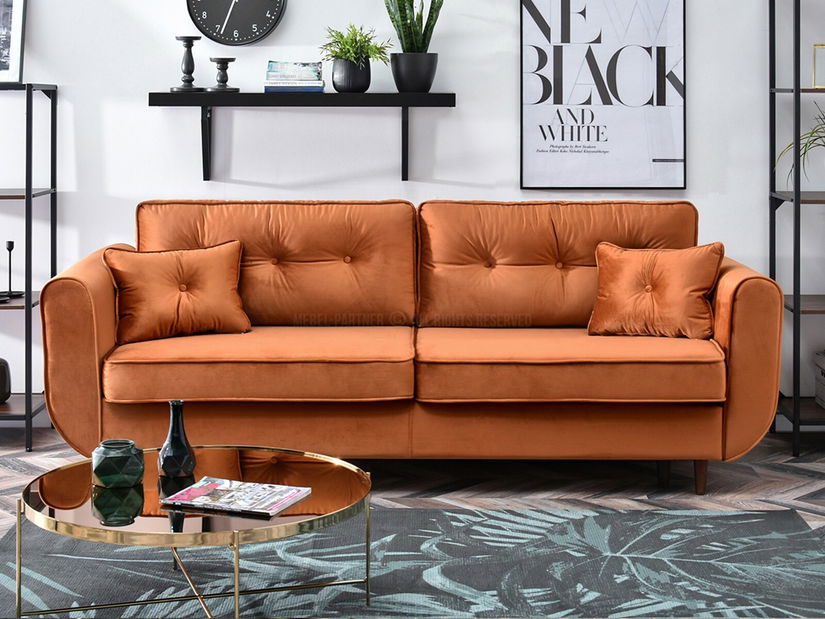 Canapea două locuri Bacteria (cupru + nuc)