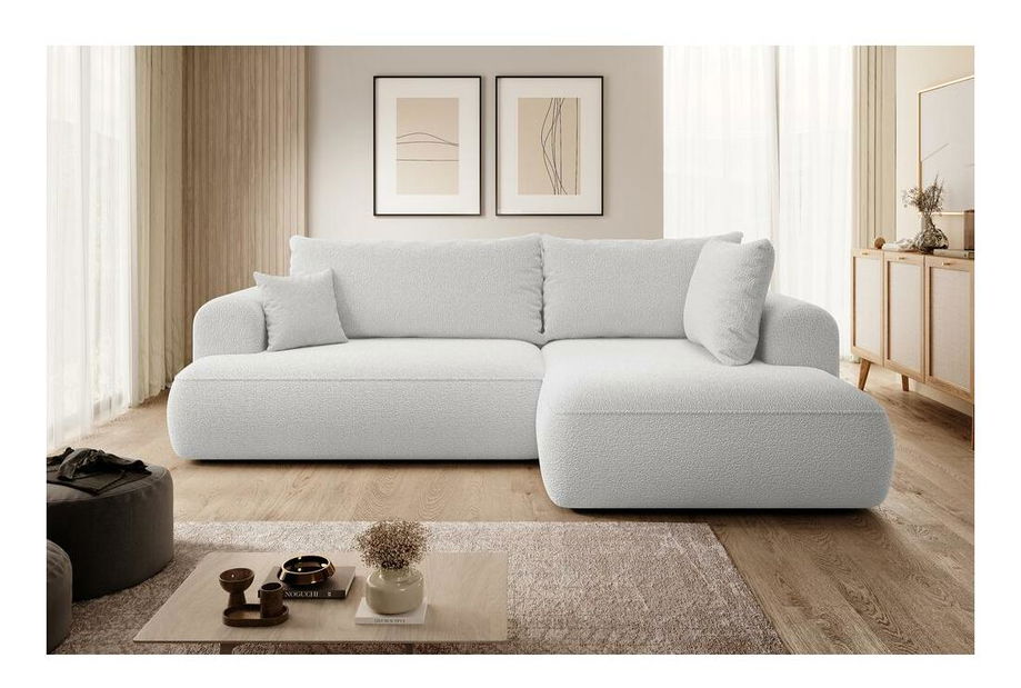 Rohová sedacia súprava Olivo II (P) (svetlosivá + čierna)