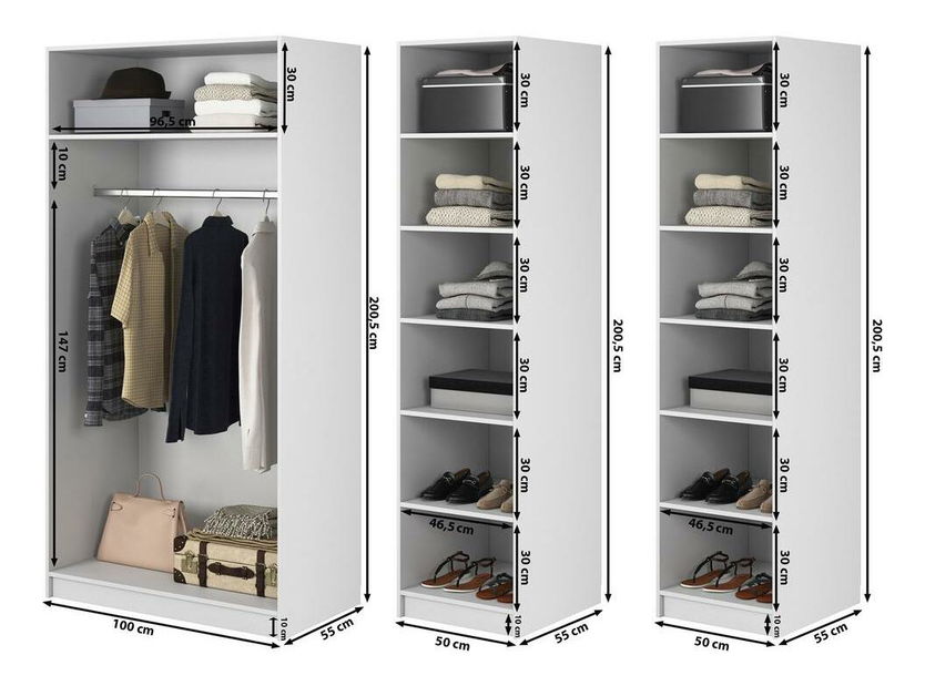 Ormar za garderobu Kasandra II (bijela)