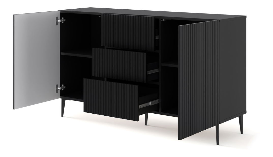 Komoda Rawy 2D3S 2 (čierna + čierna)