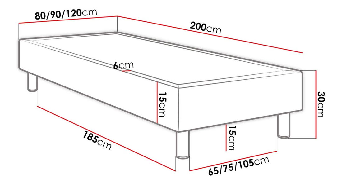 Egyszemélyes ágy 120 cm Esterhazy B (rózsaszín)
