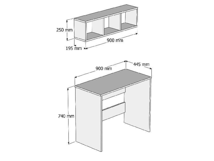 Set mobilier pentru birou Masape 2 (pin atlantic) 