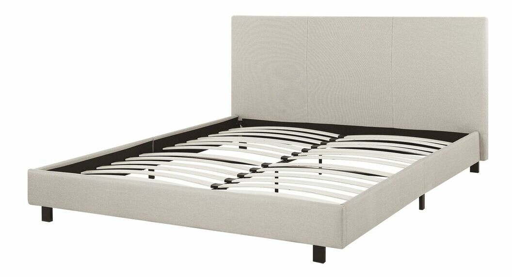 Manželská posteľ 160 cm ALVIA (s roštom) (béžová)