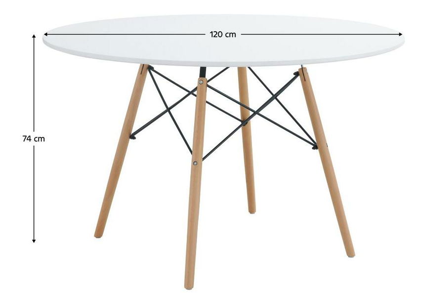 Blagovaonski stol Diferentes (bijela mat + bukva) (za 4 osobe)