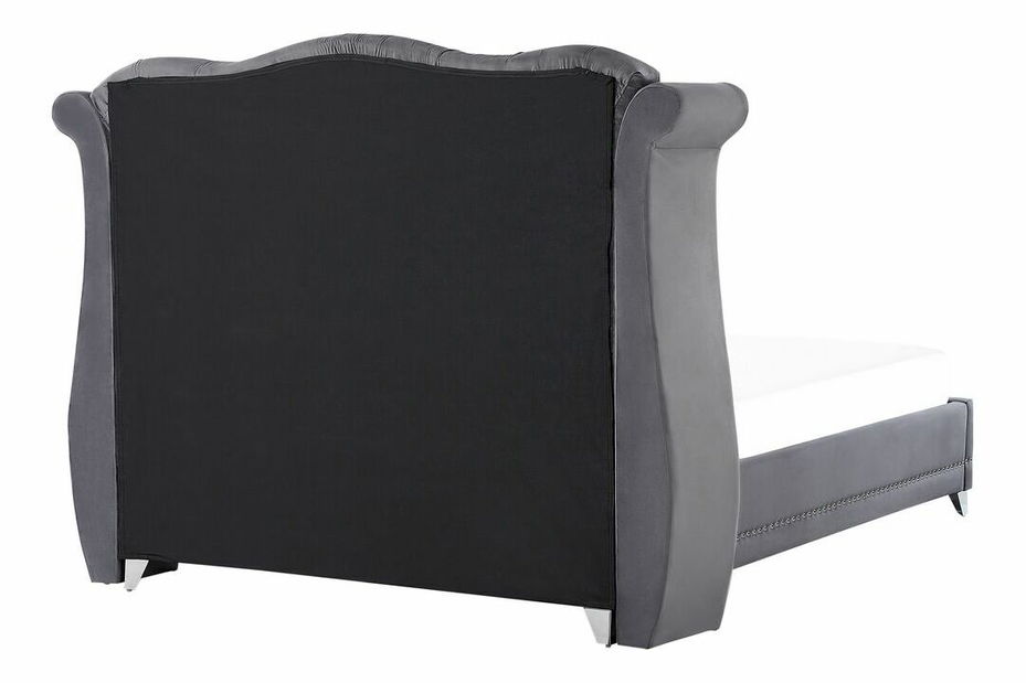 Manželská posteľ 180 cm ATREY (polyester) (sivá) (s roštom)