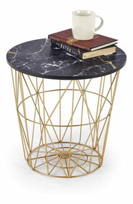 Stolić za kavu Halley (crni mramor + zlatna)